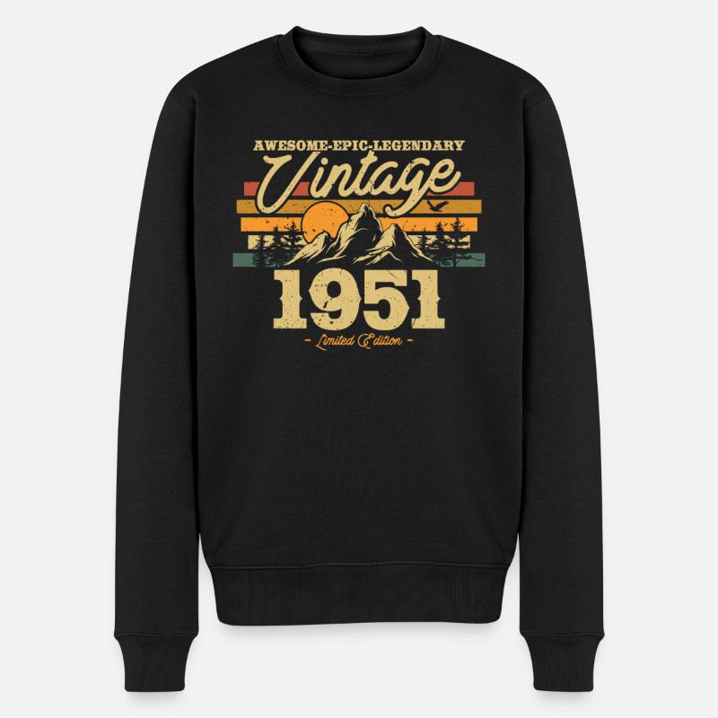 1951 Nostalgia Cadeau d’anniversaire - Pull Premium bio Homme - noir