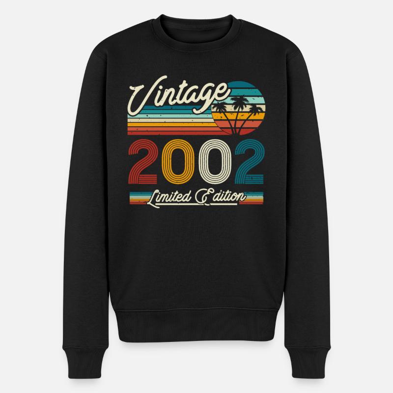 Vintage 2002 Geburtstagsgeschenk - Männer Premium Bio Pullover - Schwarz