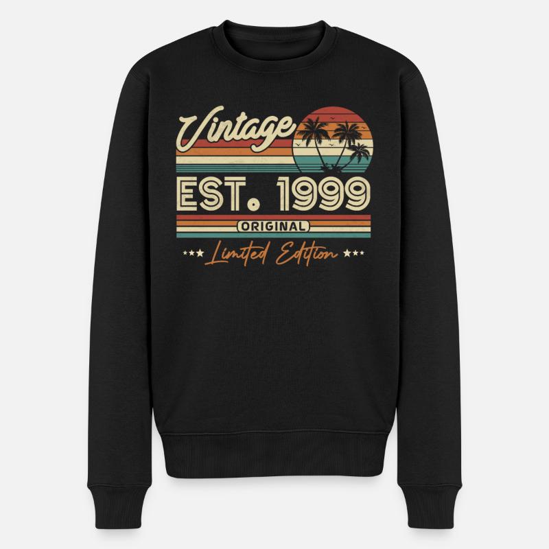 1999 Jahrgang Retro - Männer Premium Bio Pullover - Schwarz