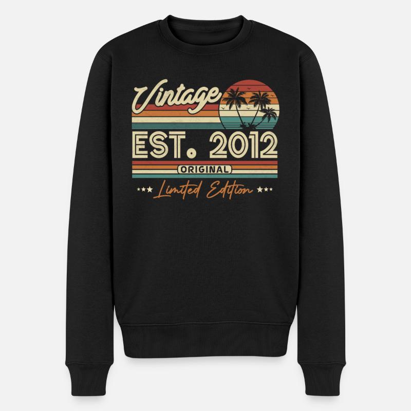 Retro Anniversaire Millésime 2012 - Pull Premium bio Homme - noir