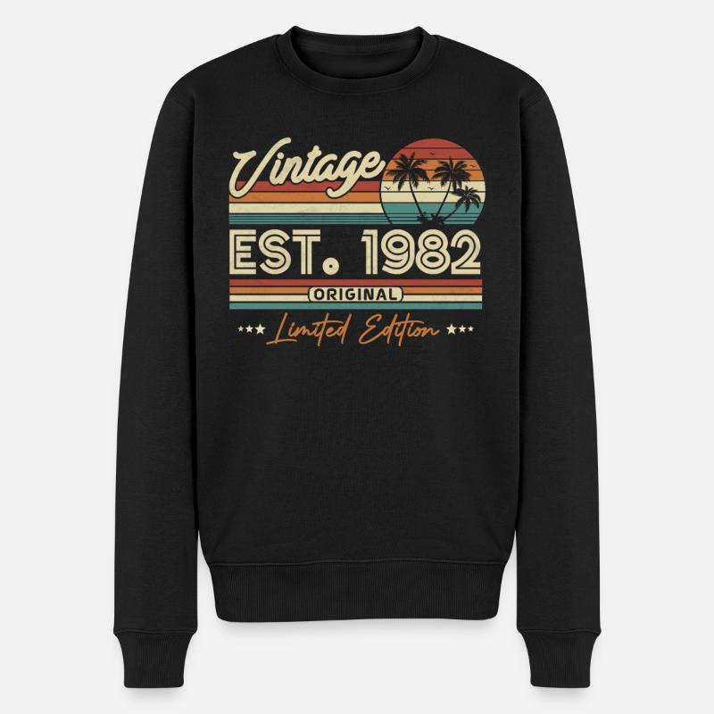 1982 Anniversaire du millésime - Pull Premium bio Homme - noir