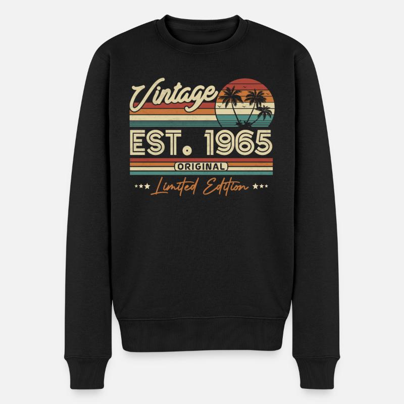 Nostalgique 1965 année d’anniversaire - Pull Premium bio Homme - noir