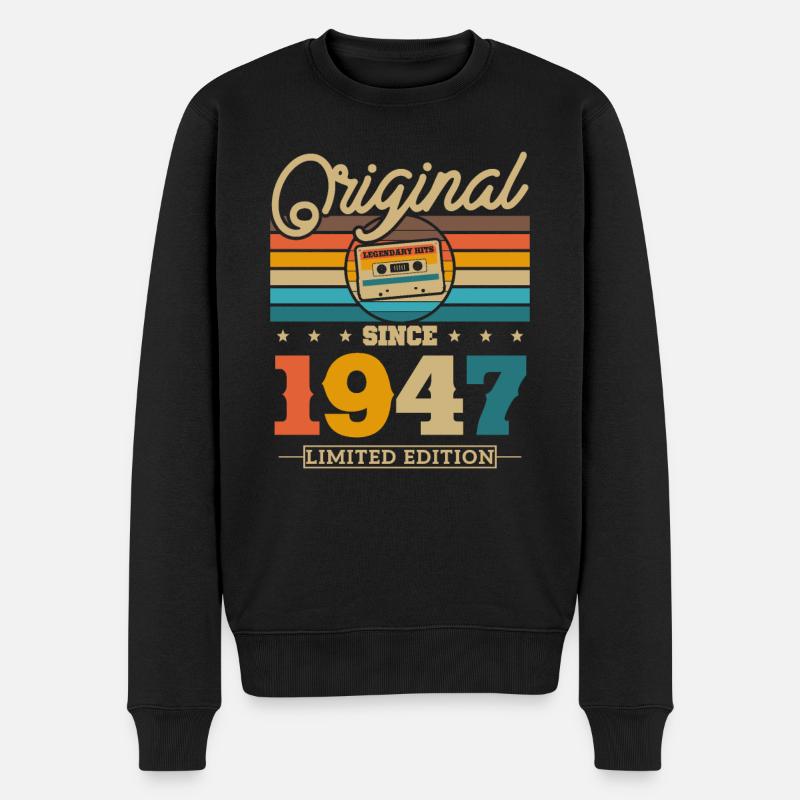 Millésime 1947 Anniversaire - Pull Premium bio Homme - noir