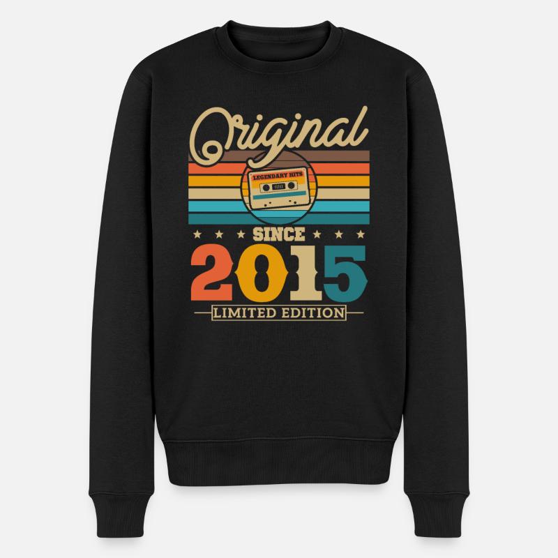 Nostalgisches Geburtstagsgeschenk für 8/9-Jährige - Männer Premium Bio Pullover - Schwarz