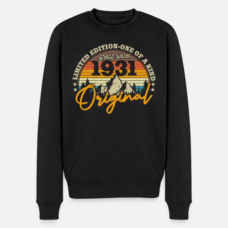 Nostalgisches Geschenk 1931 - Männer Premium Bio Pullover - Schwarz