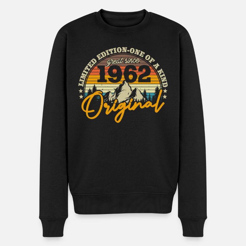 Retro 1962 Geschenkidee - Männer Premium Bio Pullover - Schwarz