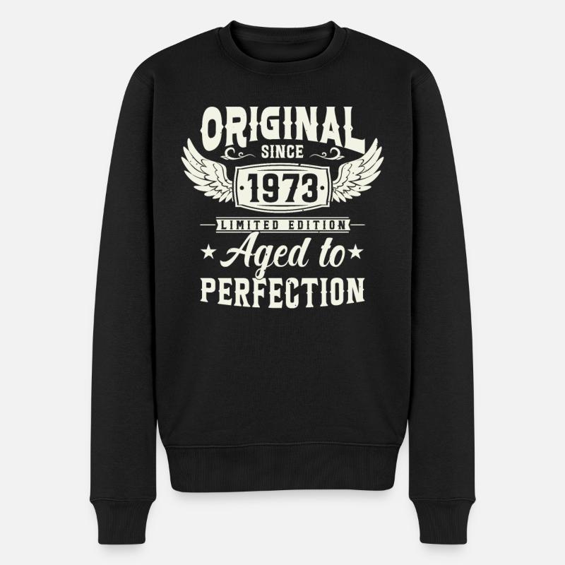 1973 Légende de la naissance - Pull Premium bio Homme - noir