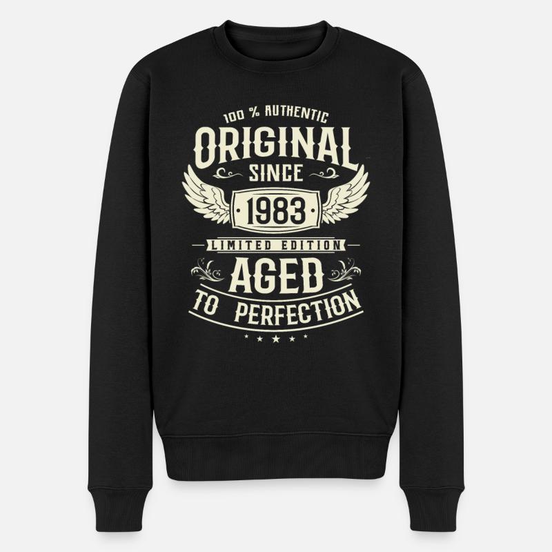 Legendäres Jahrgangsgeschenk 1983 - Männer Premium Bio Pullover - Schwarz