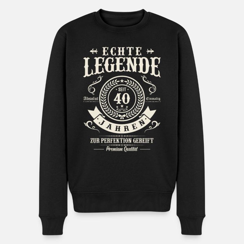 40 Jahre Perfektion - Männer Premium Bio Pullover - Schwarz