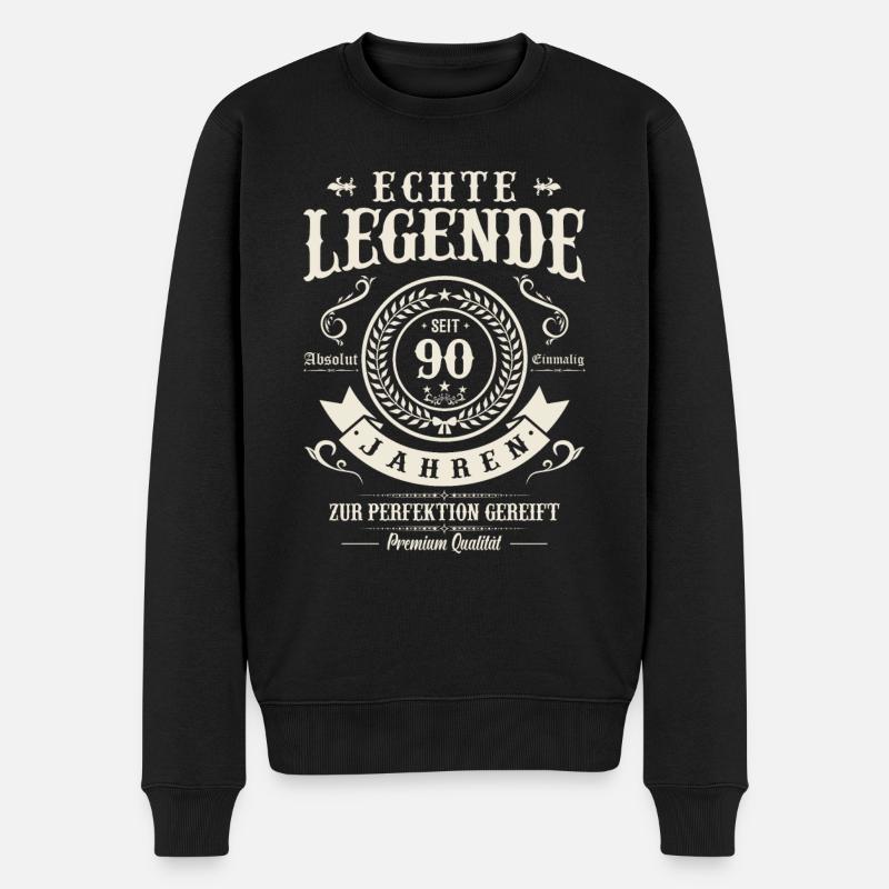 90 Jahre Perfektion - Männer Premium Bio Pullover - Schwarz