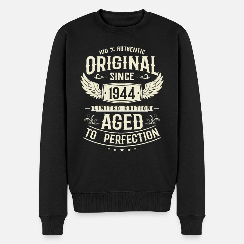 Vintage 1944 Cadeau d’anniversaire - Pull Premium bio Homme - noir