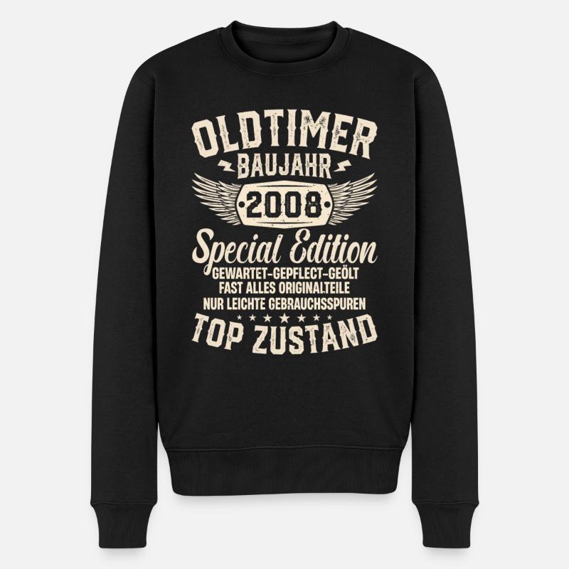 Retro Geschenk 2008er Oldtimer - Männer Premium Bio Pullover - Schwarz