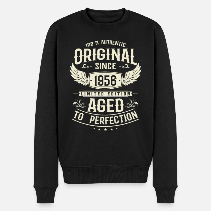 Cadeau d’anniversaire authentique 1956 - Pull Premium bio Homme - noir