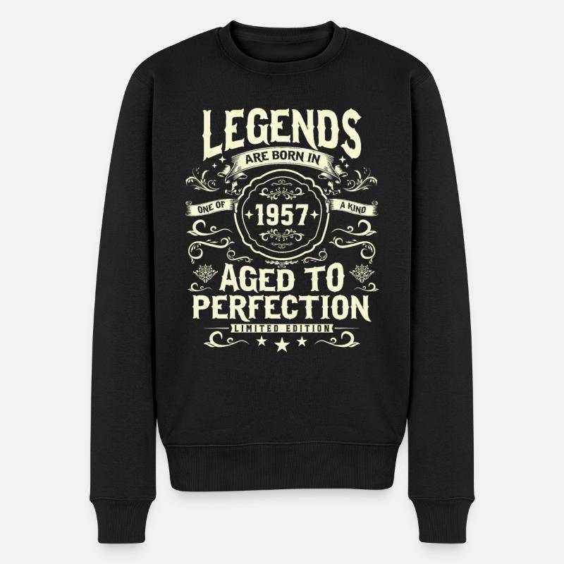 Légendes nées en 1957 - Pull Premium bio Homme - noir