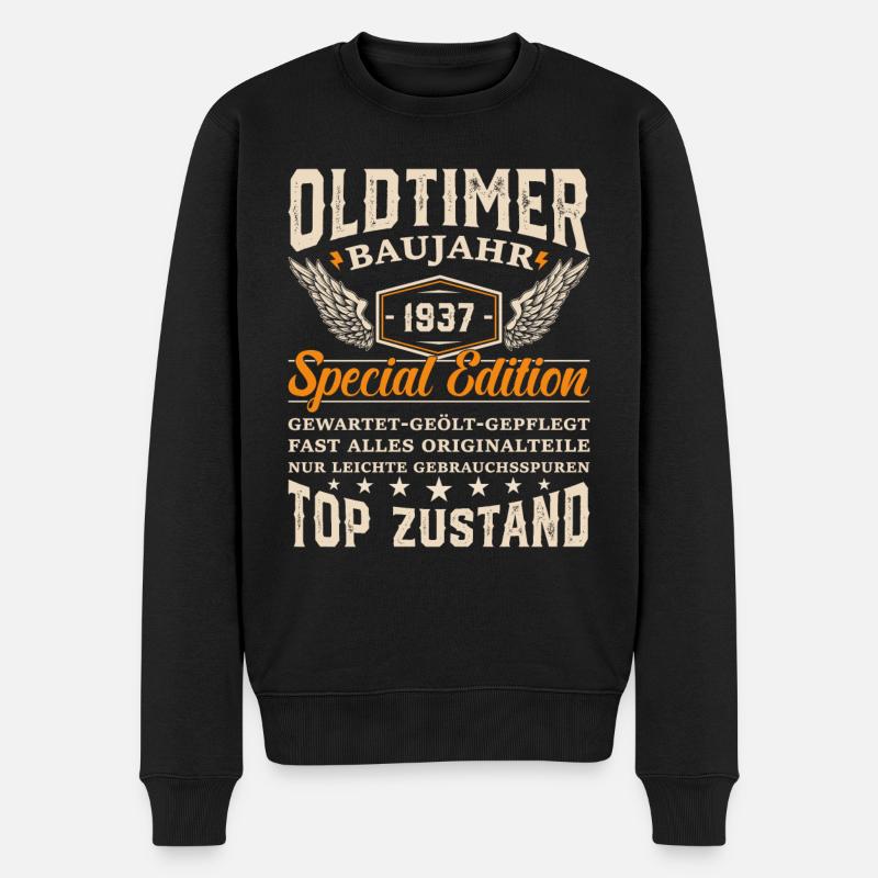 1937 Oldtimer Geschenk - Männer Premium Bio Pullover - Schwarz