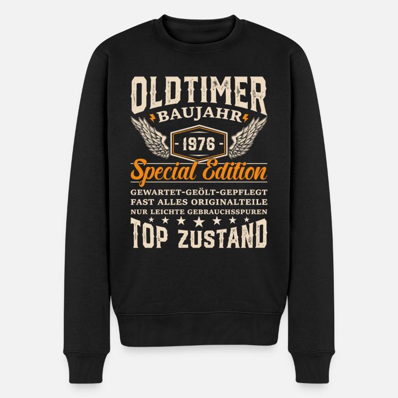 Kultiges Geschenk '76 - Männer Premium Bio Pullover - Schwarz