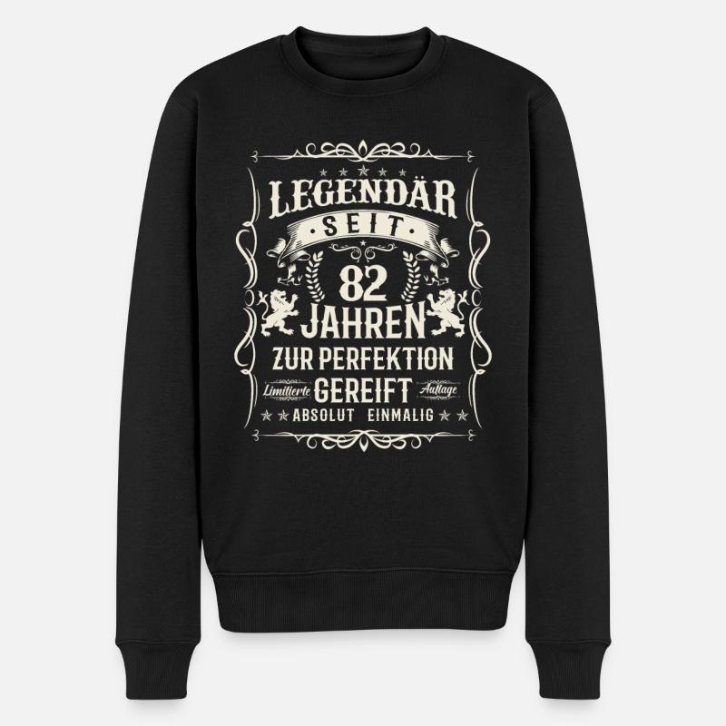 Legende seit 82 Jahre - Männer Premium Bio Pullover - Schwarz