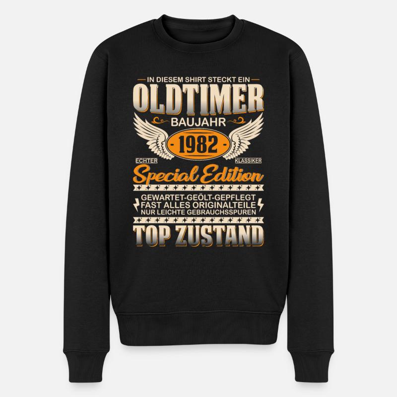 Einzigartiger Oldtimer 1982 - Männer Premium Bio Pullover - Schwarz