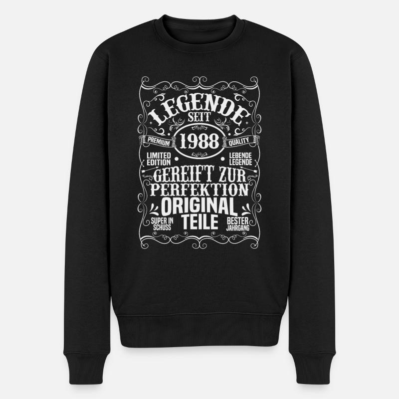 Legende seit 1988 - Männer Premium Bio Pullover - Schwarz