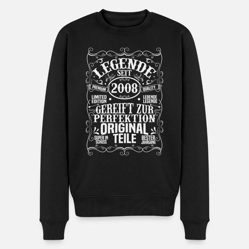 Legende Seit 2008 - Männer Premium Bio Pullover - Schwarz