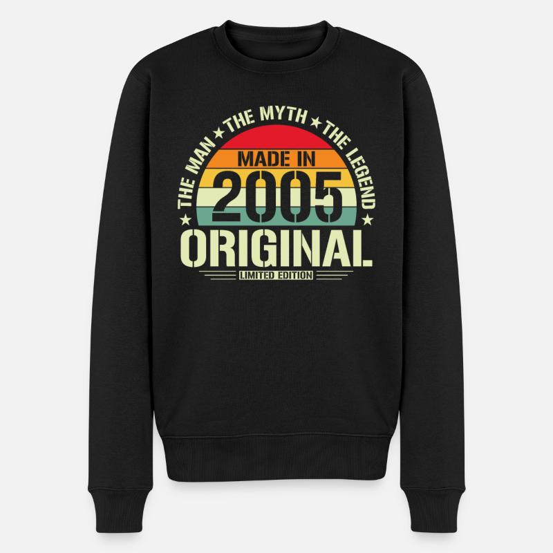 Legendärer Mann 2005 - Männer Premium Bio Pullover - Schwarz