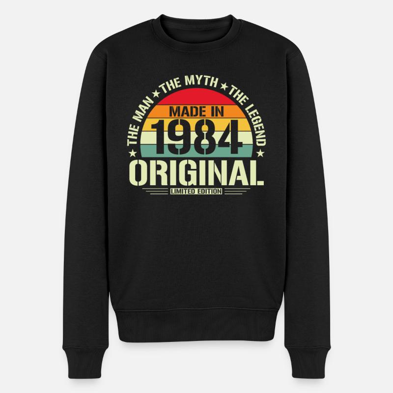 Legendäres 1984 - Männer Premium Bio Pullover - Schwarz