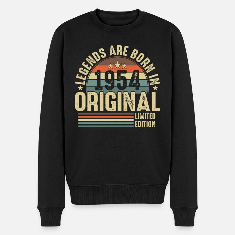 Legendäres 1954 - Männer Premium Bio Pullover - Schwarz