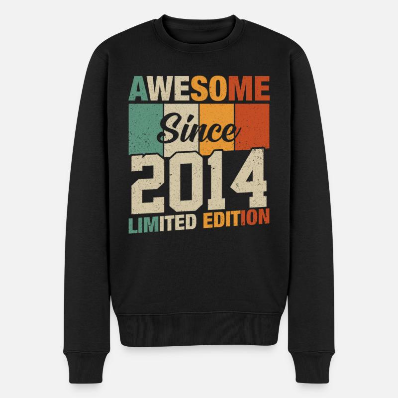 Legendäres 2014 Geboren - Männer Premium Bio Pullover - Schwarz