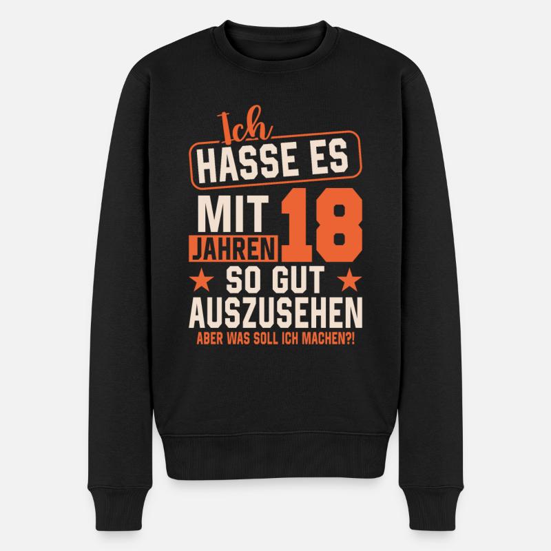 18 & Immer Stilvoll! - Männer Premium Bio Pullover - Schwarz
