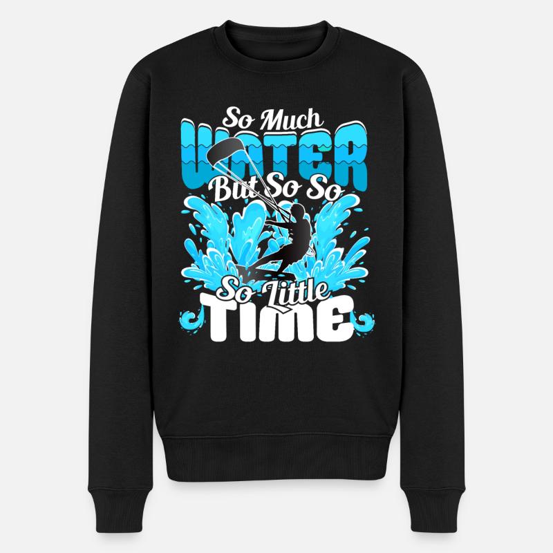 So much water but so little Time - KiteSurfer - Männer Premium Bio Pullover - Schwarz