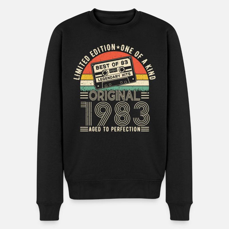 1983 - Millésime Anniversaire - Pull Premium bio Homme - noir