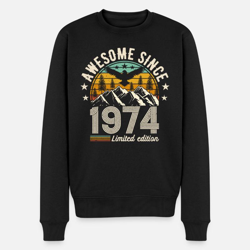1974 - Anniversaire Millésime - Pull Premium bio Homme - noir