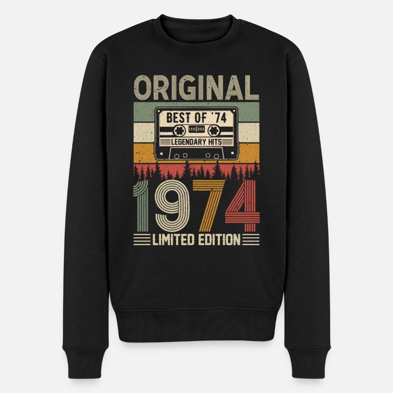 Cadeau d’anniversaire 1974 - Pull Premium bio Homme - noir