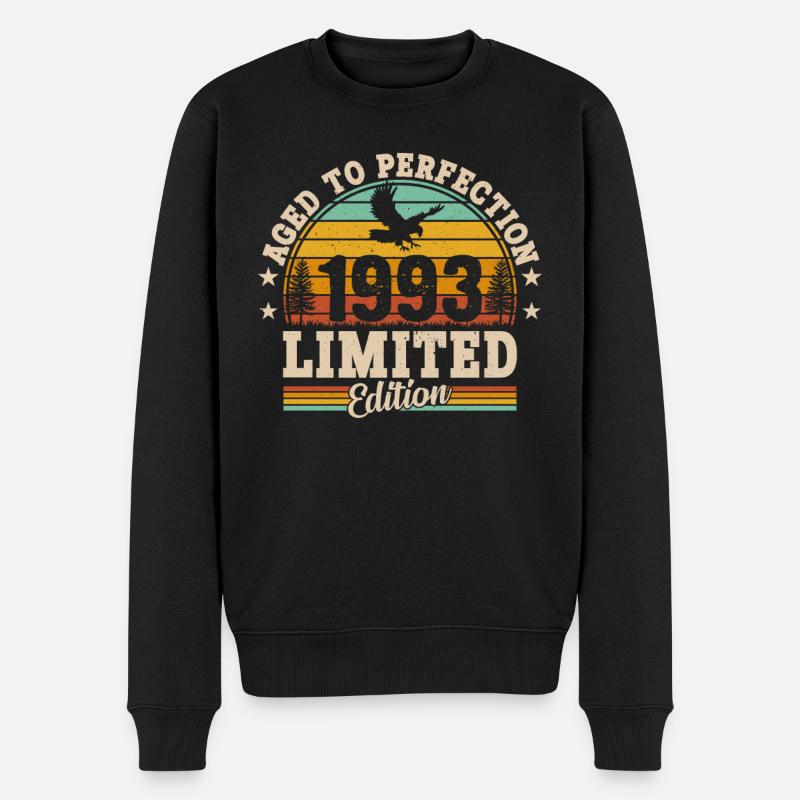 1993 - 30. Geburtstag Retro - Männer Premium Bio Pullover - Schwarz