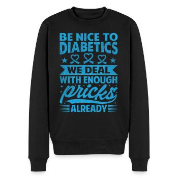 Zusammen Gegen Diabetes Spruch - Männer Premium Bio Pullover - Schwarz - Vorne - Nico (187cm)