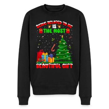 Being Related To Me – Lustiger Weihnachtsspruch - Männer Premium Bio Pullover - Schwarz - Vorne - Nico (187cm)