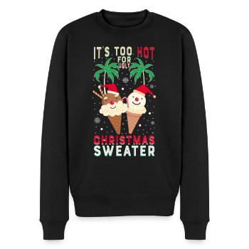 Es Ist Zu Heiß Für Hässliche Weihnachtspullover - Männer Premium Bio Pullover - Schwarz - Vorne - Nico (187cm)