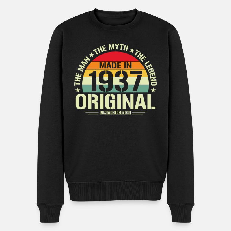 Anniversaire de 1937 - Pull Premium bio Homme - noir