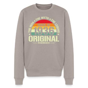 Vintage 1936 Birthday - Men's Premium Organic Jumper - taupe - Front - Nico (187cm)