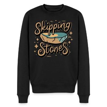 Skipping Stones - Männer Premium Bio Pullover - Schwarz - Vorne - Nico (187cm)