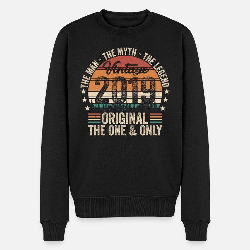 Vintage 2019 - Geburtstagsgeschenk Ideen - Männer Premium Bio Pullover - Schwarz