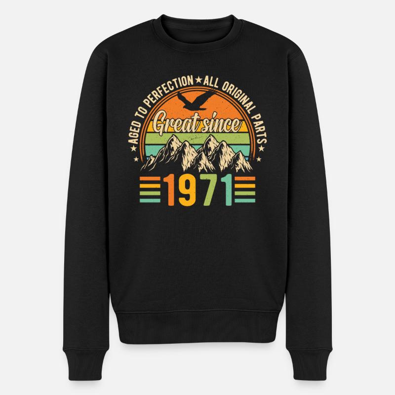 1971 - Ein legendäres Jahr - Männer Premium Bio Pullover - Schwarz
