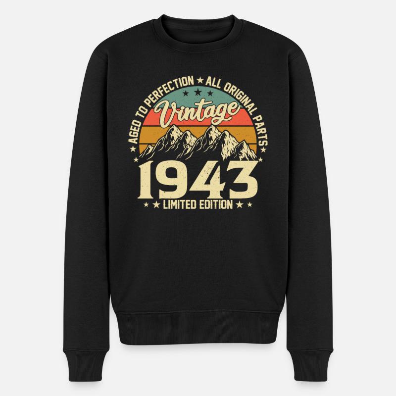 1943 - Zeitlose Eleganz - Männer Premium Bio Pullover - Schwarz
