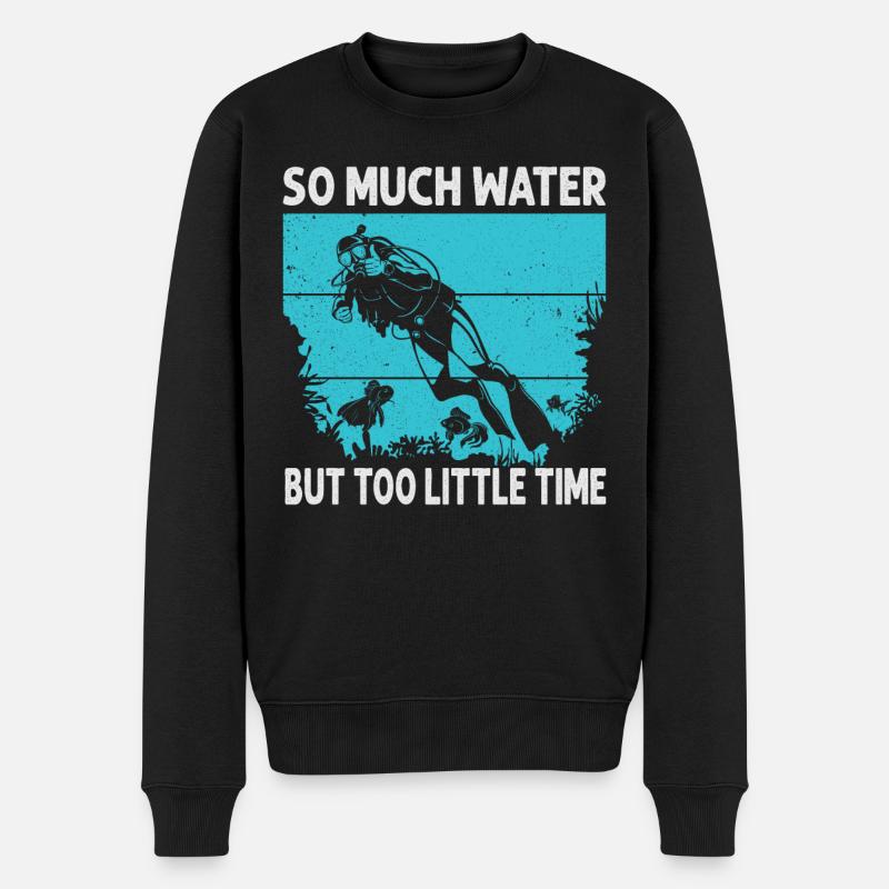 So Much Water But Too Little Time - Männer Premium Bio Pullover - Schwarz