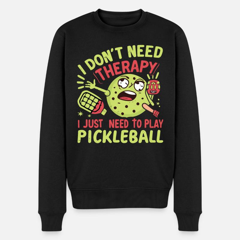 Pas de thérapie - juste besoin de jouer au pickleball - Pull Premium bio Homme - noir