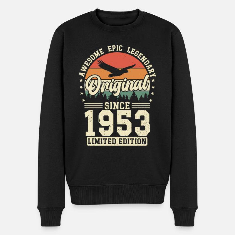 1953: Zeitlose Eleganz - Männer Premium Bio Pullover - Schwarz