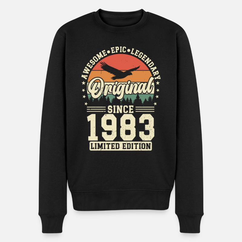 1983 - Zeitlose Eleganz - Männer Premium Bio Pullover - Schwarz
