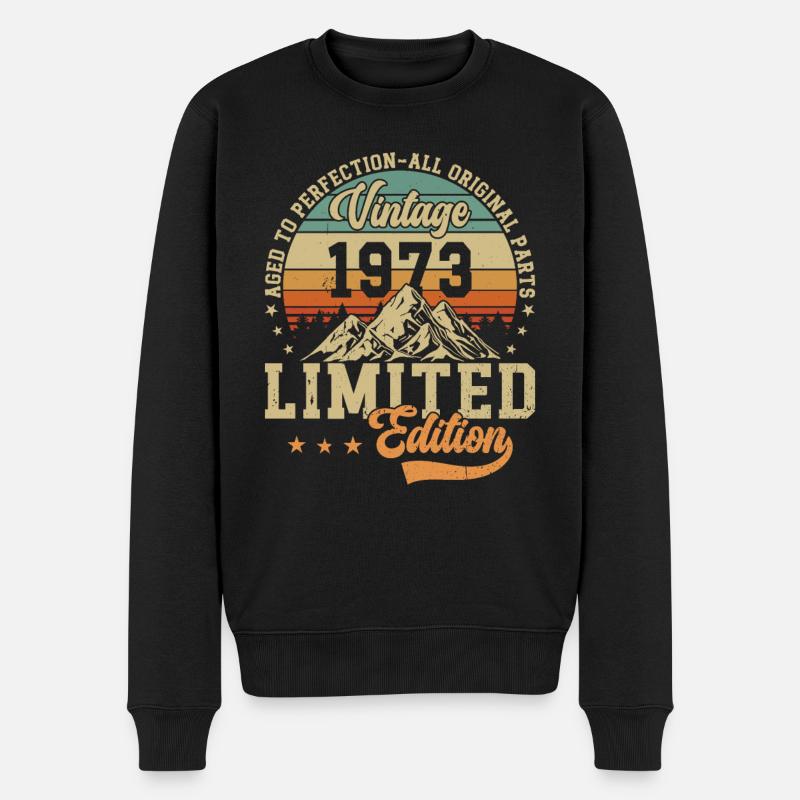 Legendäres 1973 Jubiläum - Männer Premium Bio Pullover - Schwarz
