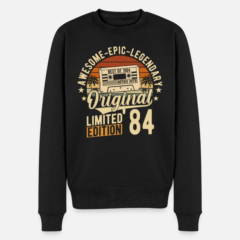 Rétro 1984 Anniversaire - Pull Premium bio Homme - noir