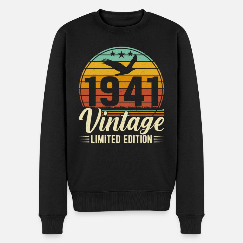 Fête d’anniversaire vintage - 83 ans, construit en 1941 - Pull Premium bio Homme - noir